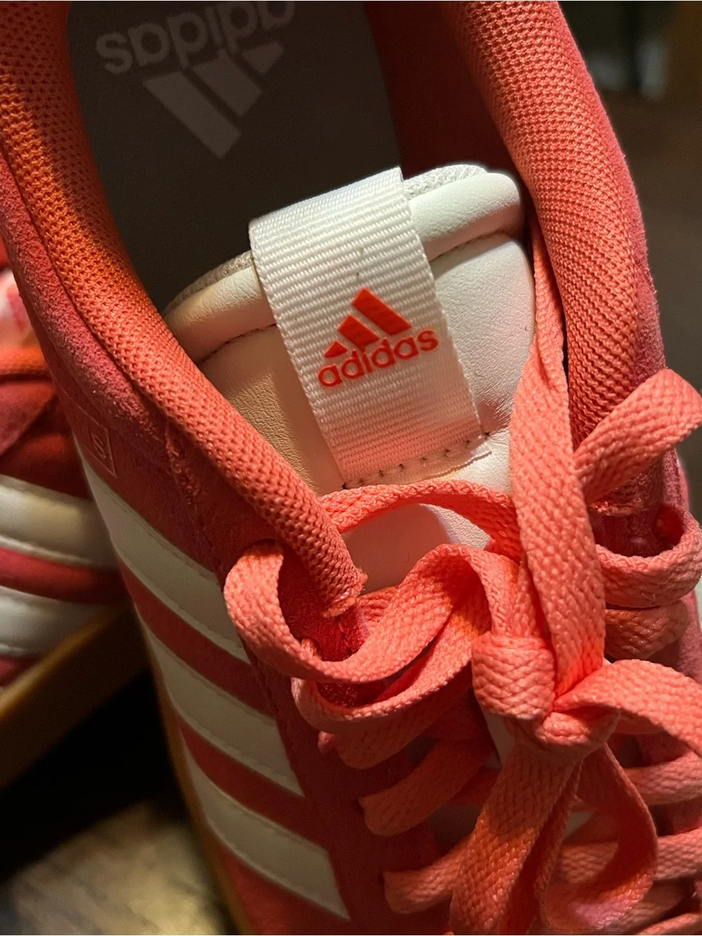 adidas| VL Court 3.0 Coral Red Suede Sneakers with Gum Sole- size 9 Women